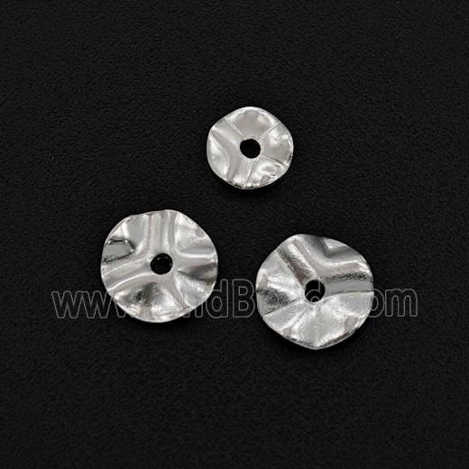 Copper Circle Spacer Beads Shiny Silver