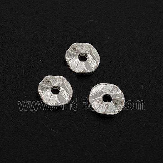 Copper Circle Spacer Beads Shiny Silver