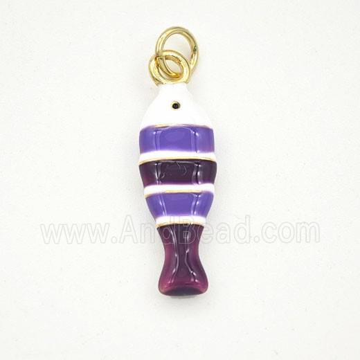 Copper Fish Pendant Multicolor Enamel Gold Plated