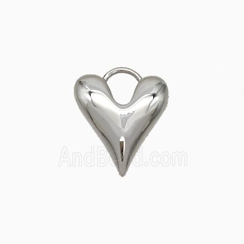 Copper Heart Pendant Platinum Plated