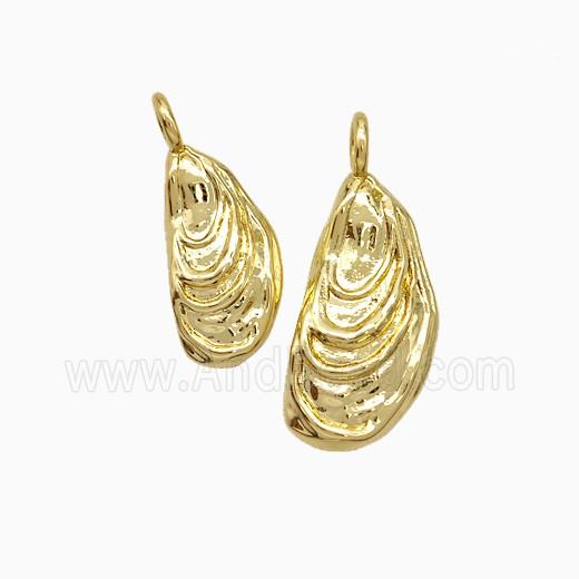 Copper Mussel Pendant Gold Plated