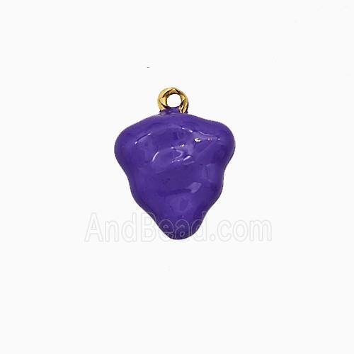 Copper Strawberry Pendant Purple Enamel Gold Plated
