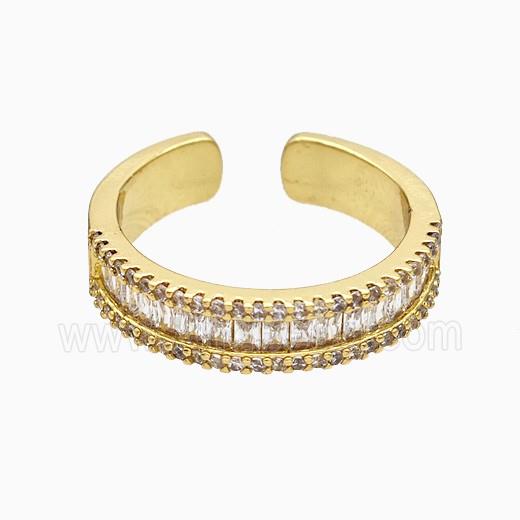 Copper Ring Pave Zircon Gold Plated