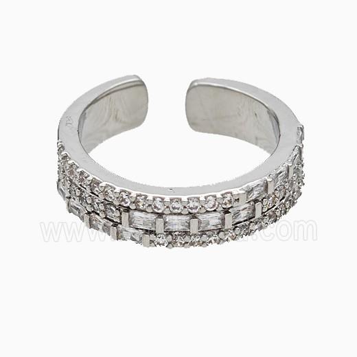 Copper Ring Pave Zircon Platinum Plated