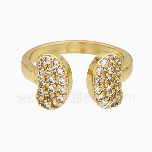 Copper Butterfly Rings Pave Zirconia Gold Plated