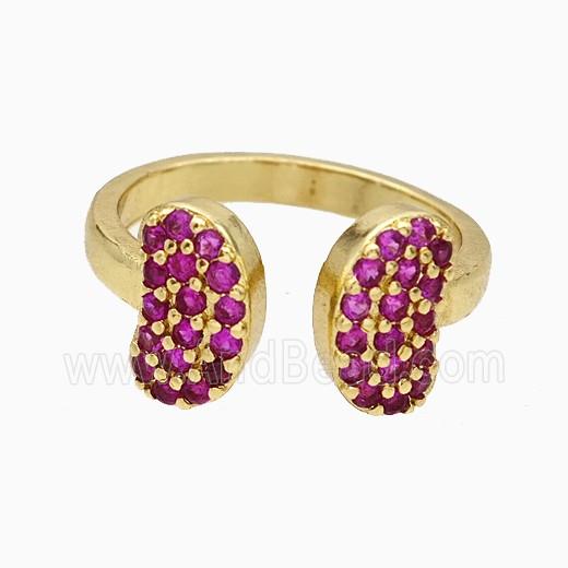 Copper Butterfly Rings Pave Zirconia Gold Plated