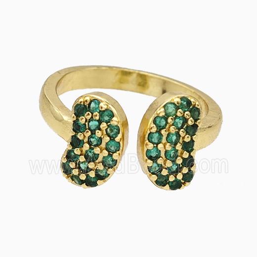 Copper Butterfly Rings Pave Zirconia Gold Plated