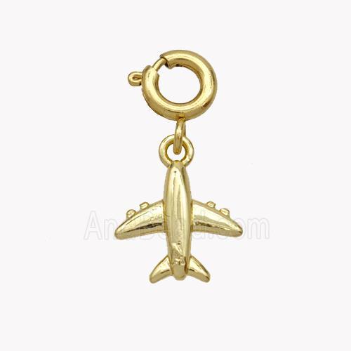 Copper Airplane Pendant Gold Plated