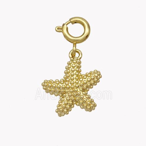 Copper Starfish Pendant Gold Plated