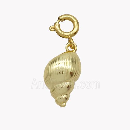 Nautilus Shell Charms Copper Pendant Gold Plated