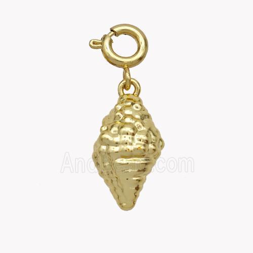Spiral Shell Charms Copper Pendant Gold Plated
