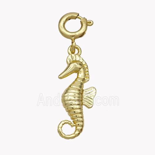 Copper Seahorse Pendant Gold Plated