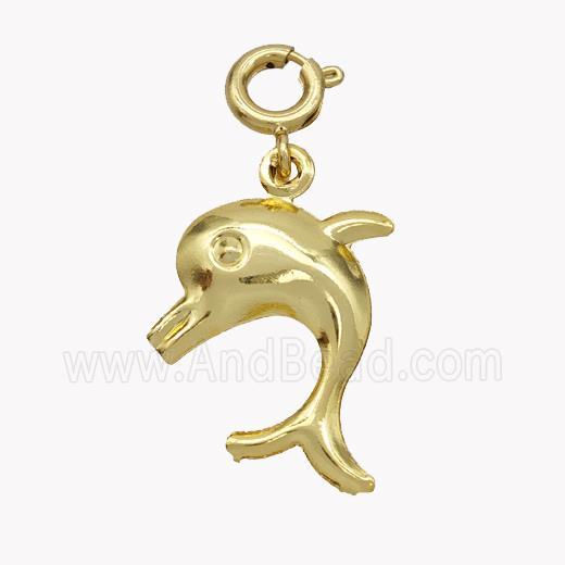 Copper Dolphin Pendant Gold Plated