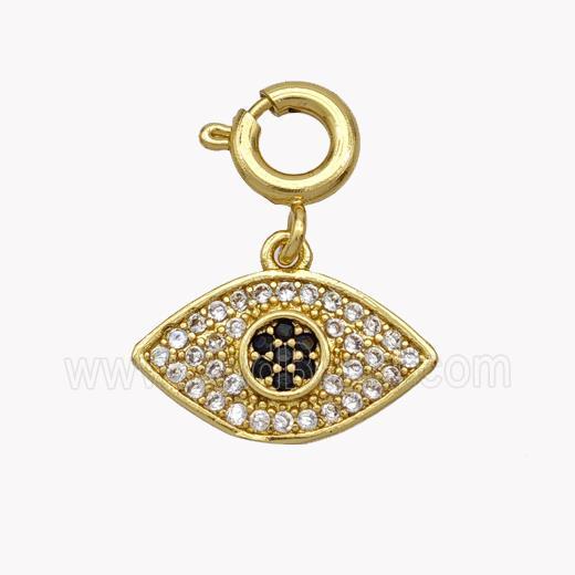 Copper Eye Pendant Pave Zirconia Gold Plated