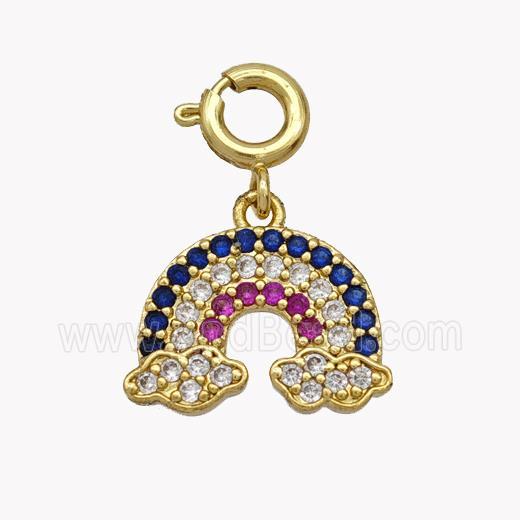 Copper Rainbow Pendant Pave Zirconia Gold Plated