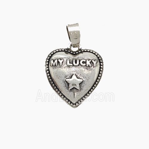 Copper Heart Pendant MyLucky Antique Silver