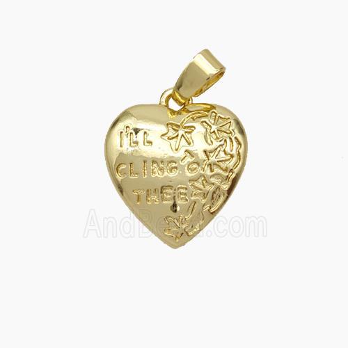 Copper Heart Pendant IwillClingToThee Gold Plated