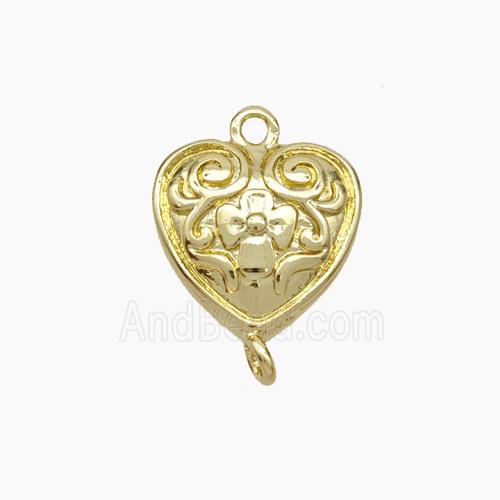 Copper Heart Connector Gold Plated