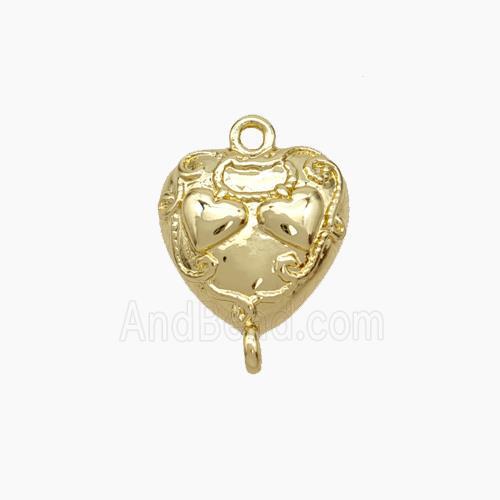 Copper Heart Connector Gold Plated