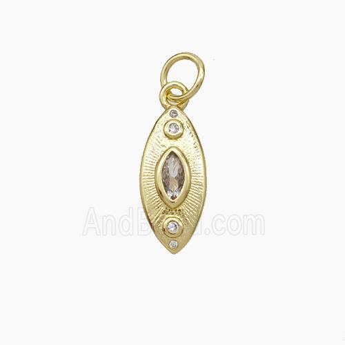 Copper Eye Pendant Pave Zirconia Gold Plated