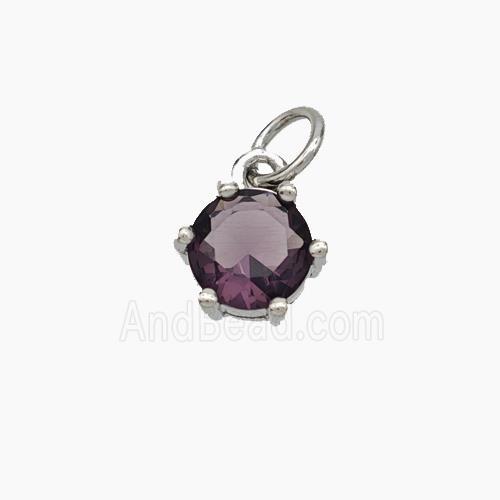 Cubic Zirconia Pendant Copper Platinum Plated