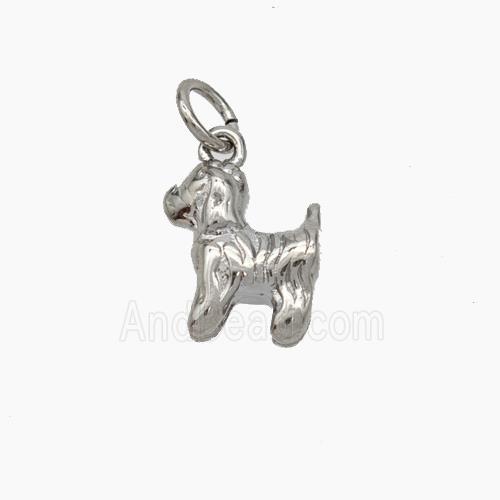 Copper Dog Pendant Platinum Plated