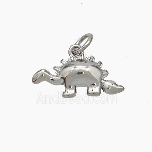 Copper Dinosaur Pendant Platinum Plated