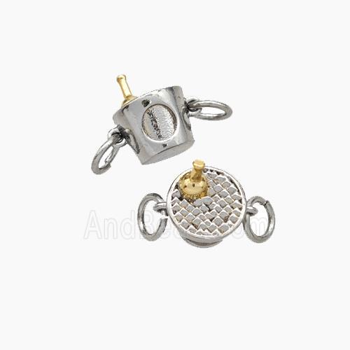 Ice-Bucket Charms Copper Pendant Platinum Plated