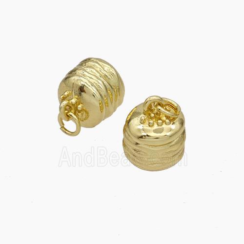 Hamburger Charms Copper Pendant Gold Plated