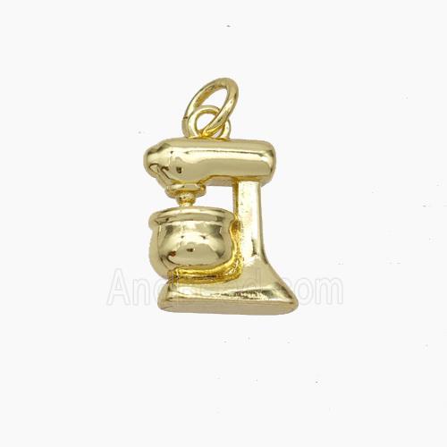 Coffee Machine Charms Copper Pendant Gold Plated