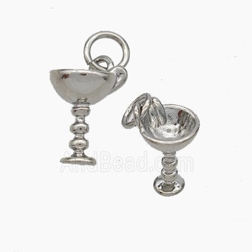 Copper Cup Pendant Platinum Plated