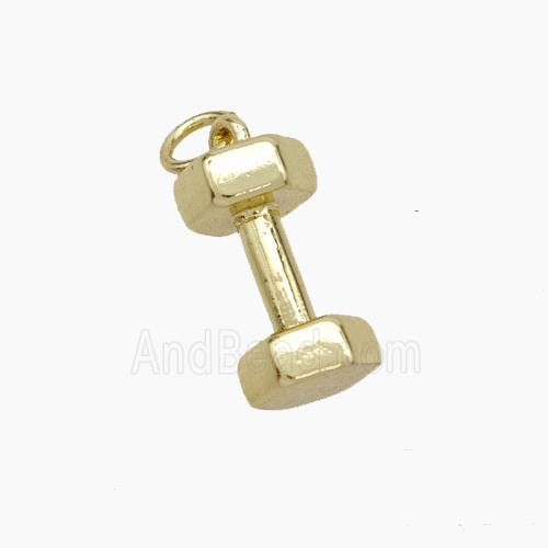 Dumbbell Charms Copper Pendant Sport Gold Plated