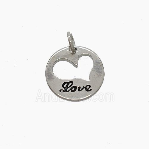 Copper Heart Pendant Enamel Love Platinum Plated