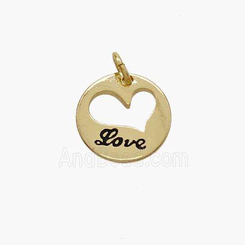 Copper Heart Pendant Enamel Love Gold Plated