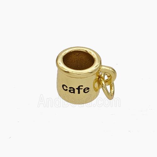 Copper Cafe-Cup Pendant Painted Gold Plated