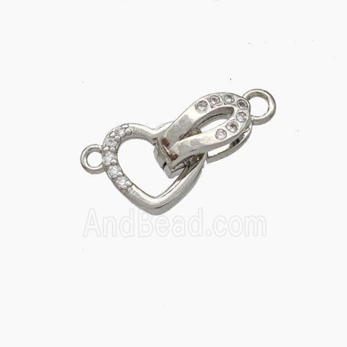 Copper Clasp Pave Zirconia Platinum Plated