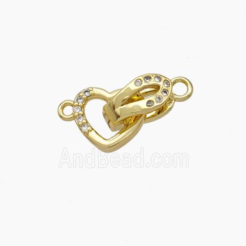 Copper Clasp Pave Zirconia Gold Plated