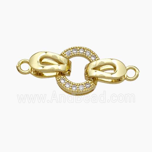 Copper Clasp Pave Zirconia Gold Plated