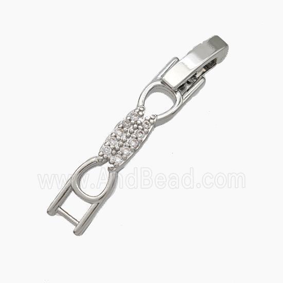 Copper Clasp Pave Zirconia Platinum Plated