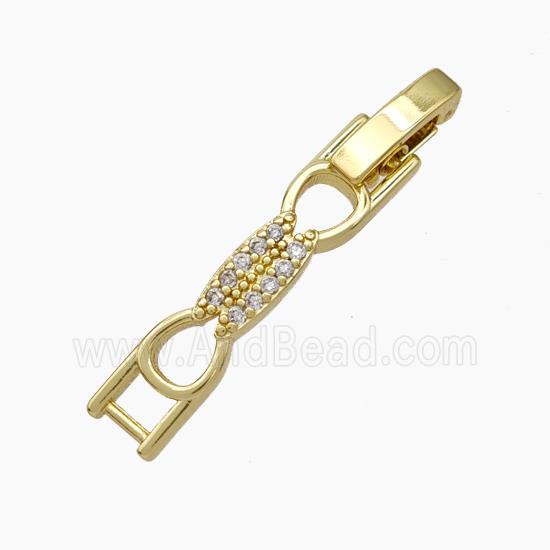 Copper Clasp Pave Zirconia Gold Plated