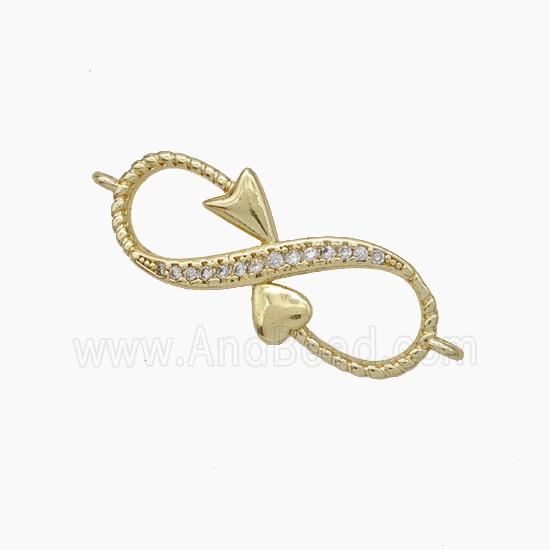 Copper Infinity Connector Pave Zirconia Snake Gold Plated