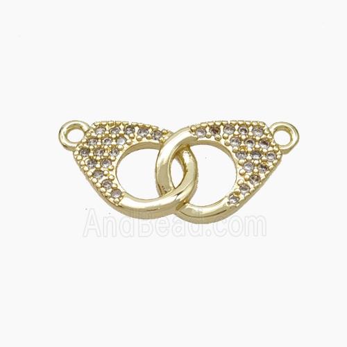 Copper Handcuff Pendant Pave Zirconia Gold Plated