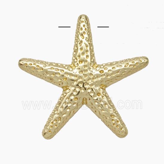 Copper Starfish Pendant Hammered Gold Plated