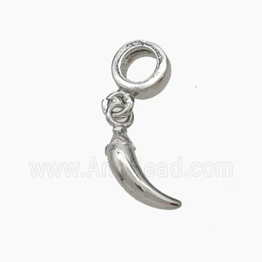 Copper Chili Pendant Platinum Plated