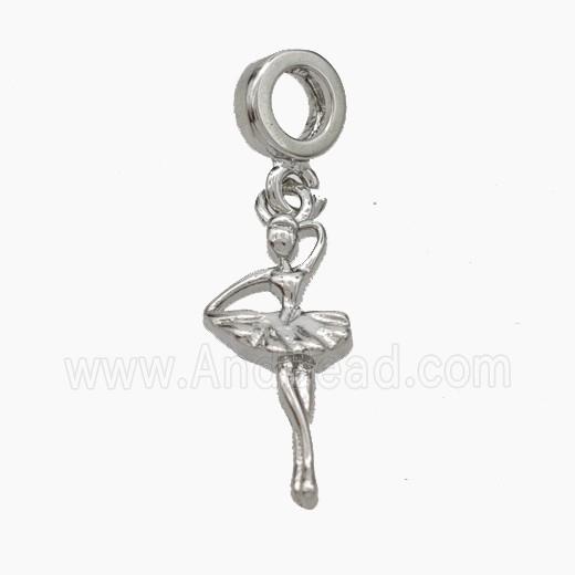 Copper Dancer Girls Pendant Platinum Plated