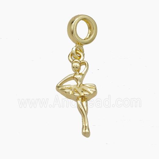 Copper Dancer Girls Pendant Gold Plated