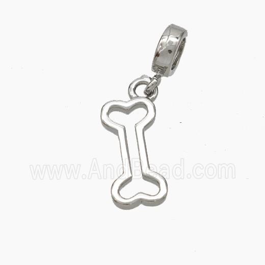 Copper Dogbone Pendant Platinum Plated