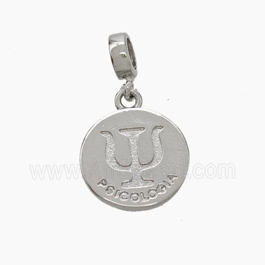 Copper Psicologia Symbol Pendant Platinum Plated