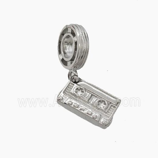 Tape Charms Copper Pendant Platinum Plated