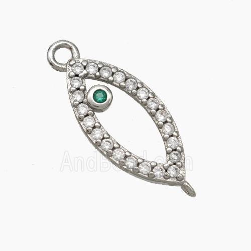 Copper Eye Connector Pave Zirconia Platinum Plated